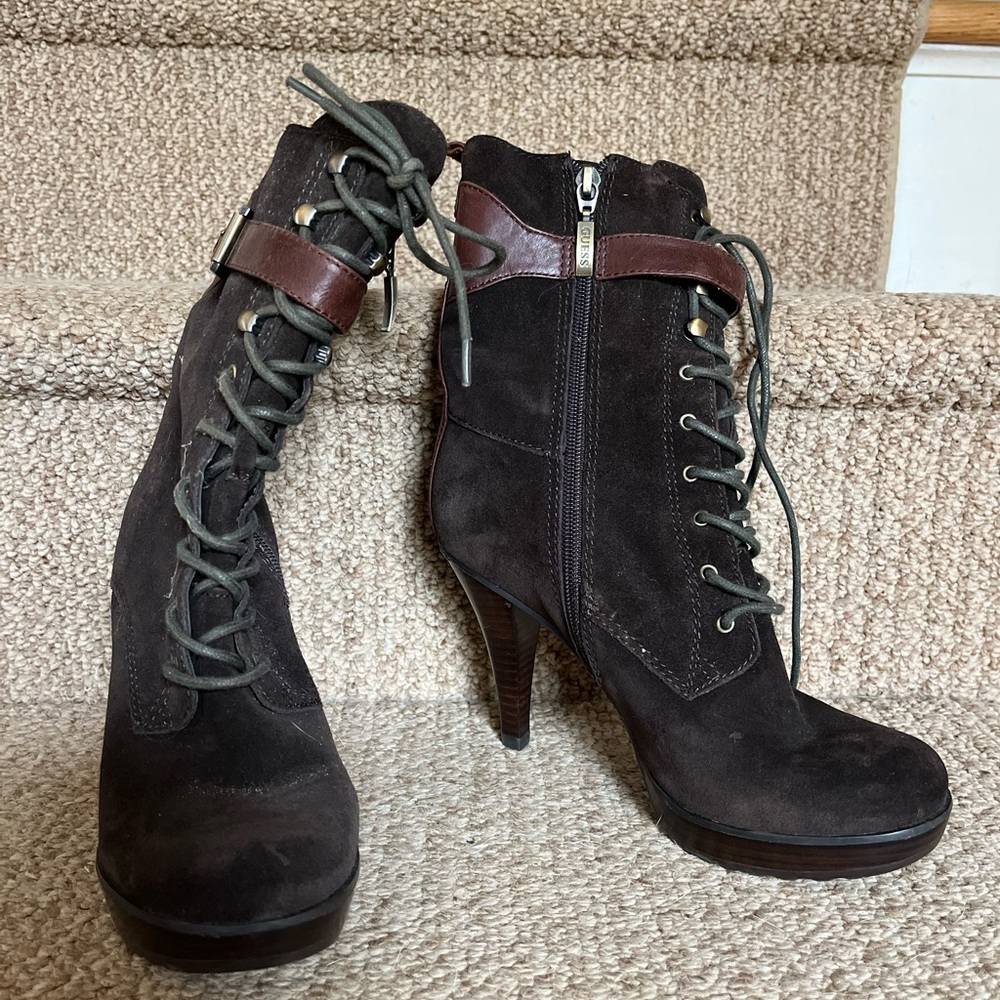 GUESS Karsten Brown Suede Boots